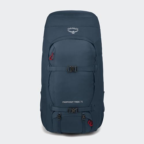 Osprey Farpoint Trek 75L Men's Travel Backpack, Muted Space Blue