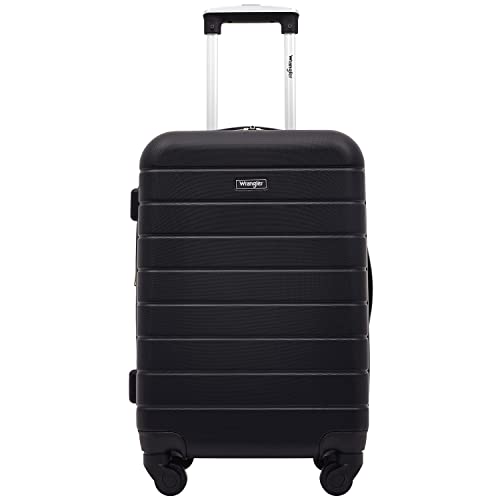 Wrangler Smart Spinner Hardside Luggage, 3 Piece Set, Black