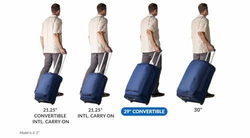 Eagle Creek Expanse 2-Wheel 29" Convertible Luggage Durable Luggage with Backpack Straps Water-Resistant, Expandable, Lockable Zippers Travel Gear Hauler - Pilot Blue
