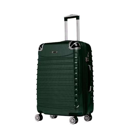 Gabbiano Vintage 3-Piece Luggage PC Hard Shell Set – Expandable Polycarbonate Luggage Set with Spinner Wheels, TSA Lock, Hardside Vintage Luggage Sets (Green, Carry-On 21")