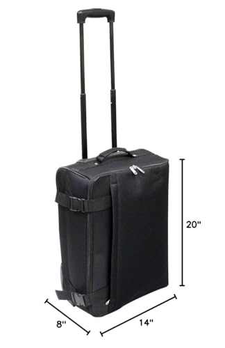 Preferred Nation 20 inch Folding Suitcase Luggage Carry On, Collapsible, packable, locking pull-up handle, in-line recess skate wheels.