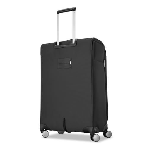 Samsonite 2-PC Soft-Sided 21/25” (Carry-On & Medium Checked), Lightweight Expandable Element Luggage Set: 2 Front Pockets & Side Pocket, Four Spinner Wheels, Adjustable Handle, Durable- Black