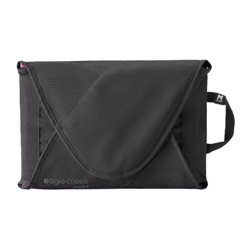 Eagle Creek Pack-It Reveal Garment Folder - Travel Garment Bag with Compression Wings to Maximize Luggage Space - Convenient Top Handle - Quick Drying Material - Black - Medium