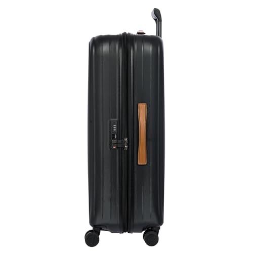 Bric's Taormina Ultra-Light Checked Luggage – Expandable Hard Shell Suitcase with TSA Lock, Anti-Tamper Zippers & 360 Spinner Mobility Wheels - 30 Inch, Black