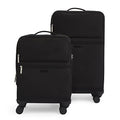 Vera Bradley Women's Softside Rolling Suitcase Luggage, Black, 22" Carry On & 27" Check In