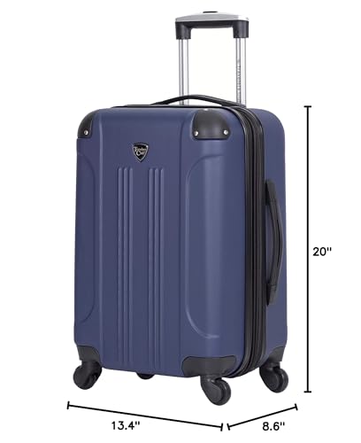 Travelers Club Chicago Hardside Expandable Spinner Luggage, Navy Blue, 22" Carry-On