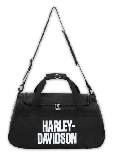 Harley-Davidson Rugged American Flag Graphic Durable Duffel Bag, Black