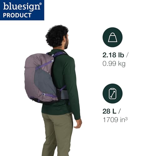 Osprey Hikelite 28L Durable Hiking Backpack - Travel Daypack with Rain Cover for Men and Women, Tungsten Yellow