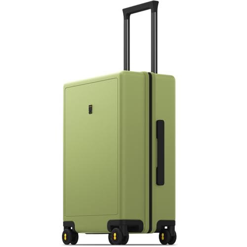 LEVEL8 Carry on Luggage Airline Approved with Spinner Wheels, Lightweight Luminous Textured Travel Bags for Women Men, Tsa Lock Cabin Suitcase, 20 Inch, Pickle Green