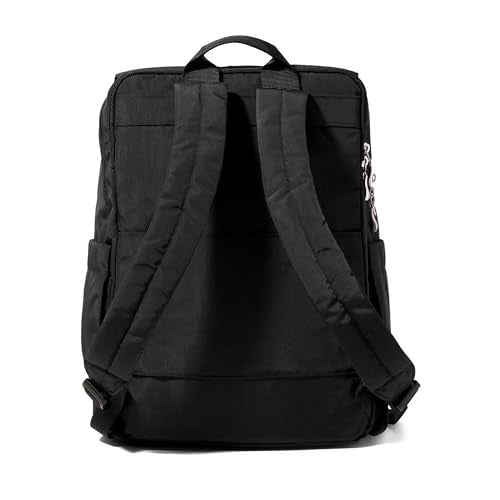 Baggallini Flap Laptop Backpack - 15"x11" Lightweight Work Travel Bag w/Luggage Sleeve & RFID