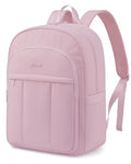 LOVEVOOK Laptop Backpack for Women, Puffer Travel Bag Fits 15.6 Inch Laptop, Lightweight Work Daypack for Teacher Nurse, Water-resistant College Bookbag, Pink