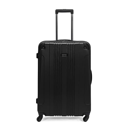 Kenneth Cole REACTION Out of Bounds Lightweight Hardshell 4-Wheel Spinner Luggage, Midnight Black, 28-Inch Checked