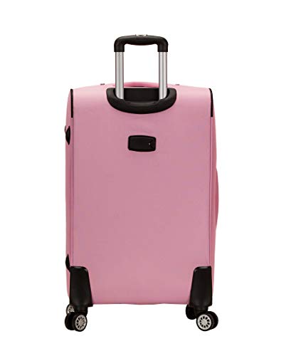 Rockland 5-Piece Softside Spinner Wheel Luggage Set, Pink (14" Tote/19"/24"/28"/32")