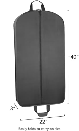 WallyBags® 40” Deluxe Carry-On Travel Garment Bag, Perfect for Suits and Shirts