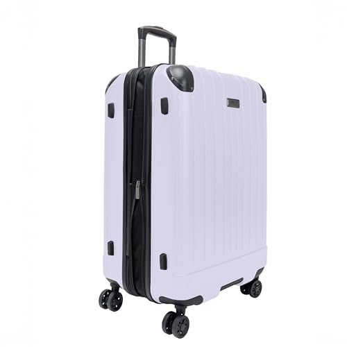 Flying Axis Collection Lightweight Hardside Expandable 8-Wheel Spinner Luggage, Lavender, 24-Inch Checked