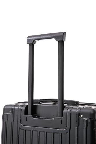 Rockland Costa Mesa 3 Piece Luggage Set, 2 Piece Hard Case Upright Luggages with Spinner Wheels and a 14" Polyester Tote Bag, (20"/24"/14" Tote), Black