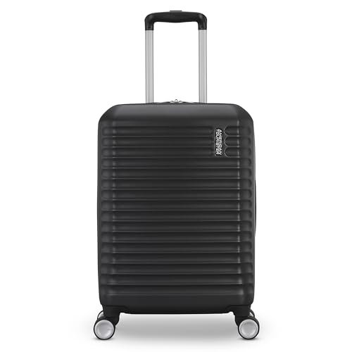 American Tourister Stratum 3.0 Carry-On Spinner, Airline Approved, Durable Hardside Luggage, Expands 1.5", RightHeight™ Adjustable Handle, Black