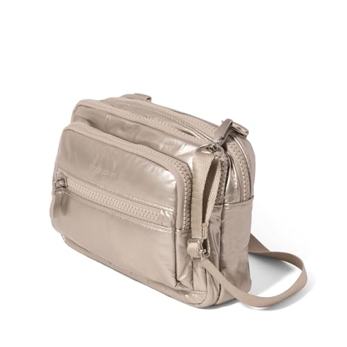 Baggallini, Womens, Triple Zip Bagg, Platinum Ecopuff, One Size