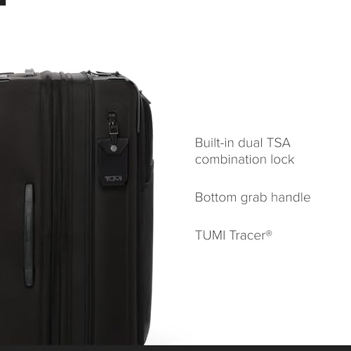 TUMI - Alpha Large Dual Access Expandable 4-Wheeled Checked Luggage - Zipper Expansion - Durable Large Capacity Suitcase with TSA Lock - Black