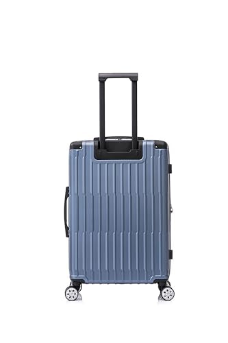 Rockland Huntington 3 Piece Luggage Set, 2 Piece Hard Case Upright Luggages with Spinner Wheels and a 14" Polyester Tote Bag, (20"/28"/14" Tote), Blue