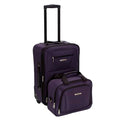 Rockland Fashion Softside 2 Piece Luggage Set, Expandable, (14" Tote/19" Upright), Purple