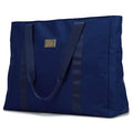BADGLEY MISCHKA Uncomplicated Nylon Weekender Travel Bag, Lightweight Duffel Tote for Women, Carry On Overnight Bag (Navy)