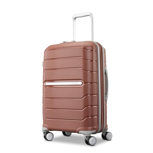 Samsonite Freeform Hardside Carry-On Luggage with Spinner Wheels - Hardshell Suitcase - TSA, Airline-Approved - Expandable Hard Shell, Smooth Rolling Wheels for Lightweight Travel - Burnt Orange