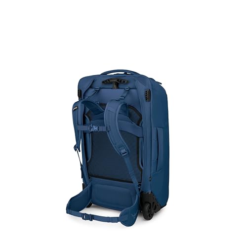 Osprey Farpoint Fairview 65L Wheeled Travel Pack - Rolling Backpack Travel Bag - Luggage with Wheels, Antique Blue