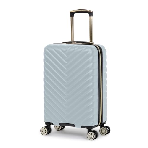 Kenneth Cole REACTION Madison Square Lightweight Hardside Chevron Expandable Spinner Luggage, Slate, 2-Piece (20" Carry On + Sophie Backpack)