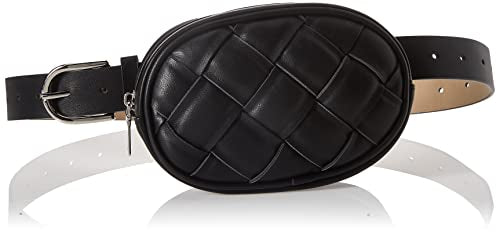 Steve Madden Basket Weave Belt Bag, Black,Small