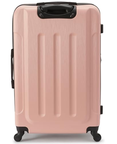 Calvin Klein Women's Hard Side Upright Luggage Spinner Light Weight Suitcase, Mellow Rose, Large