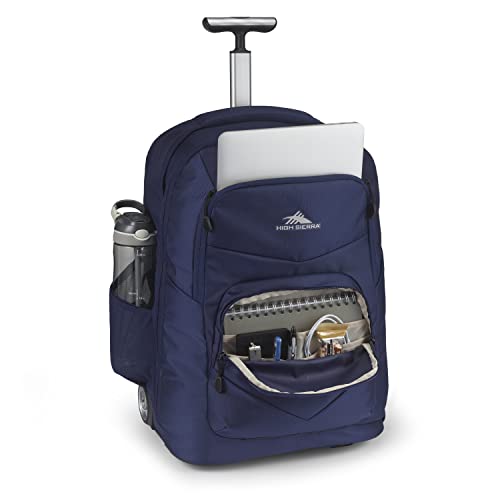 High Sierra Freewheel Pro Wheeled Backpack In True Navy
