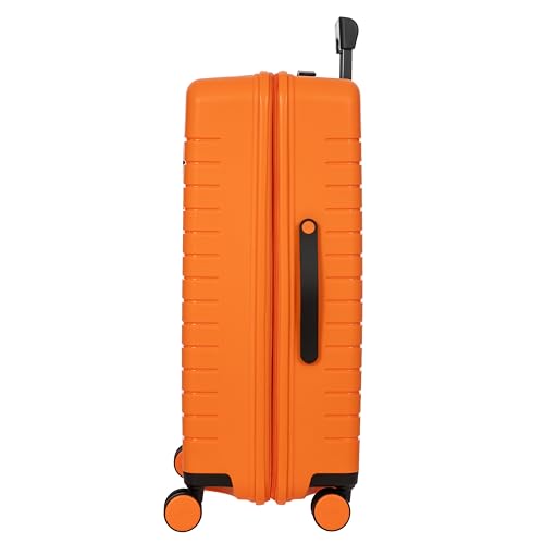 Bric's B|Y Ulisse Checked Luggage with Spinner Wheels – Expandable Lightweighted Hard Shell Suitcase, TSA Combination Lock - Removeable Wash Bag Included - 28 Inch, Orange