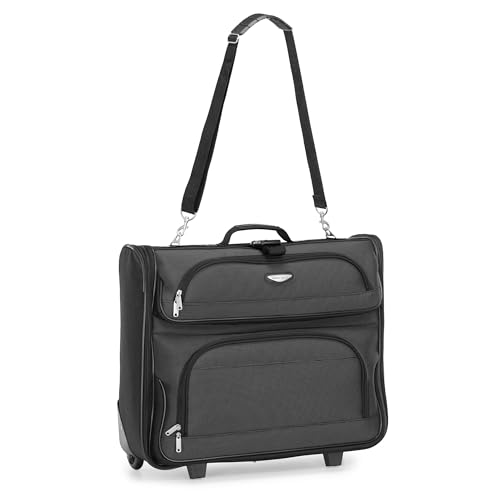 Travel Select Amsterdam Business Rolling Garment Bag, Softside Expandable Rolling 2-Wheeled Suit Carrier, Gray, One Size