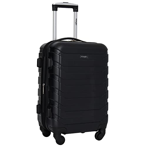 Wrangler 4 Piece Miami Luggage and Packing Cubes Set, Black