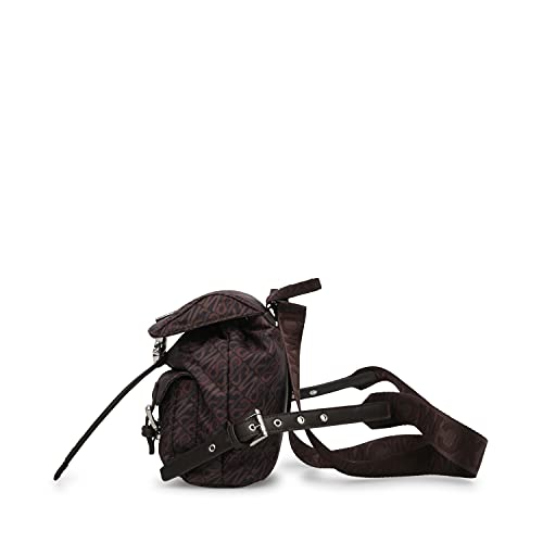 Steve Madden Womens ROLO-L Nylon Mini Backpack, Coffee