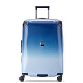 DELSEY PARIS Cactus Hardside Luggage with Spinner Wheels, White/Blue, Checked-Medium 24 Inch