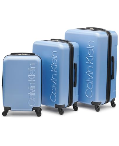 Calvin Klein Women's Hard Side Upright Luggage Spinner Light Weight Suitcase, Forever Blue, Medium