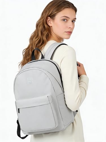 Hanke Travel Backpack for Women Men, Small College Laptop Backpack, Lightweight Water-Resistant Work Bookbag, Cute Casual Daypack for 15.6 Inch Laptop, Reddish Brown