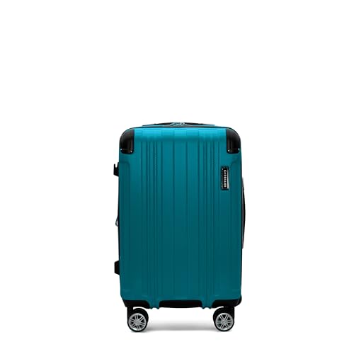 Gabbiano Bravo Expandable Hardside Suitcases with Spinner Wheels, Rolling Travel Bag Bundle, Lightweight ABS Hardshell, 3-Piece Hardside Luggage Set (Green, Carry-On 21")