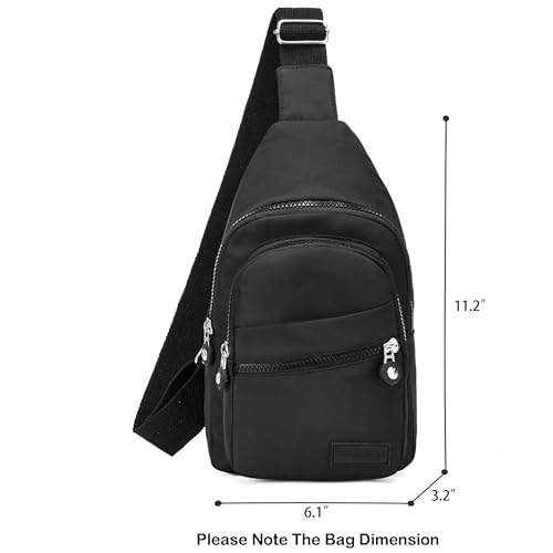 Banelu Small Sling Backpack Crossbody Bags for Women Men, Small Sling Bag Cross Body Bag Fanny Packs Crossbody Purses - Black