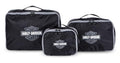 Harley-Davidson 3PC Expandable Packing Cube Set, Bar & Shield Logo- Black/Silver