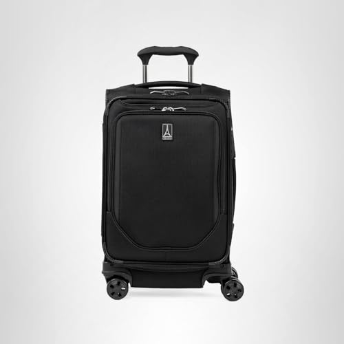 Travelpro Crew Classic Lightweight Softside Expandable Checked Luggage, 8 Wheel Spinner Suitcase, TSA Lock, Men and Women, Checked Large 29-Inch, Black