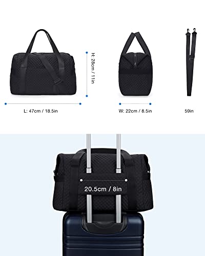 BAGSMART Large Gym Bag with Yoga Mat Buckle, Weekender Overnight Bag for Women, Travel Duffle Bag for Travel Essentials, Carry On Tote Bag Hospital Bag for Labor and Delivery