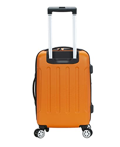 Rockland London Hardside 3 Piece Expandable Spinner Wheel Luggage Set, (20"/24"/28"), Orange