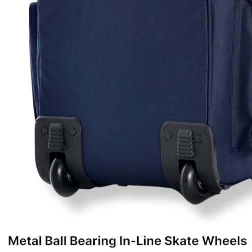 Olympia U.S.A. 22 inch Carry On 8 Pockets Wheeled Rolling Duffel Bag Water Resistant Luggage Lightweight Travel Suitcase with Retractable Handle
