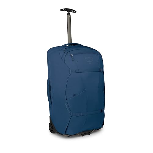 Osprey Farpoint Fairview 65L Wheeled Travel Pack - Rolling Backpack Travel Bag - Luggage with Wheels, Antique Blue