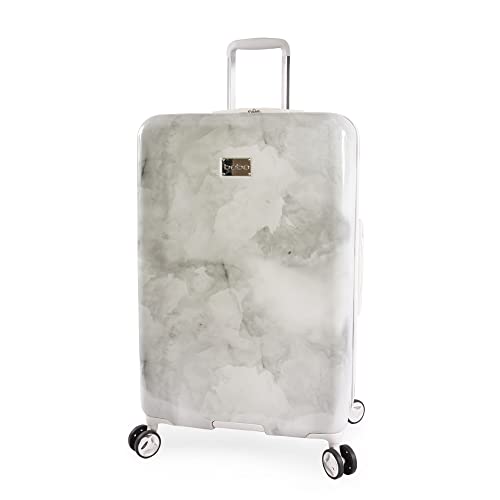 BEBE Lilah 2 Piece Set Suitcase With Spinner Wheels Luggage Set, Grey Marble