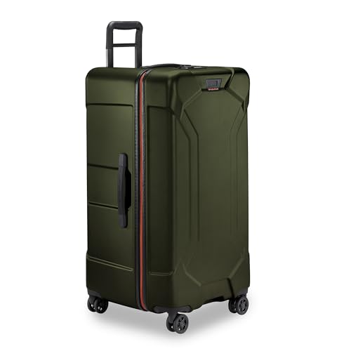 Briggs & Riley 32" Extra Large Trunk Spinner - Checked Luggage for Travel, Suitcases with Wheels, Hardside Rolling Bag for Men & Women, Self-Repairing Zipper - Torq Collection, Hunter Green
