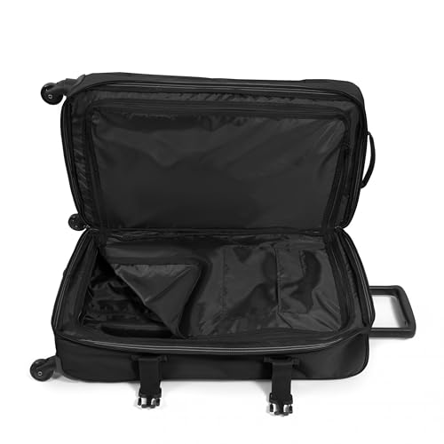 EASTPAK TRANS4 M – 68L Medium Checked Luggage Bag, Two Compartments, TSA Lock, 360° Spinner Wheels, and Telescopic Handle, Black